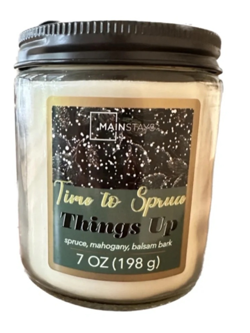 Mainstays Cream Jar Candle with Black Lid